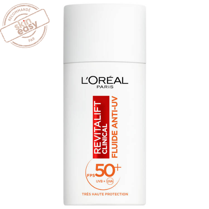 L’Oréal Revitalift Clinical Vitamine C Fluide FPS 50+ crème solaire sans traces